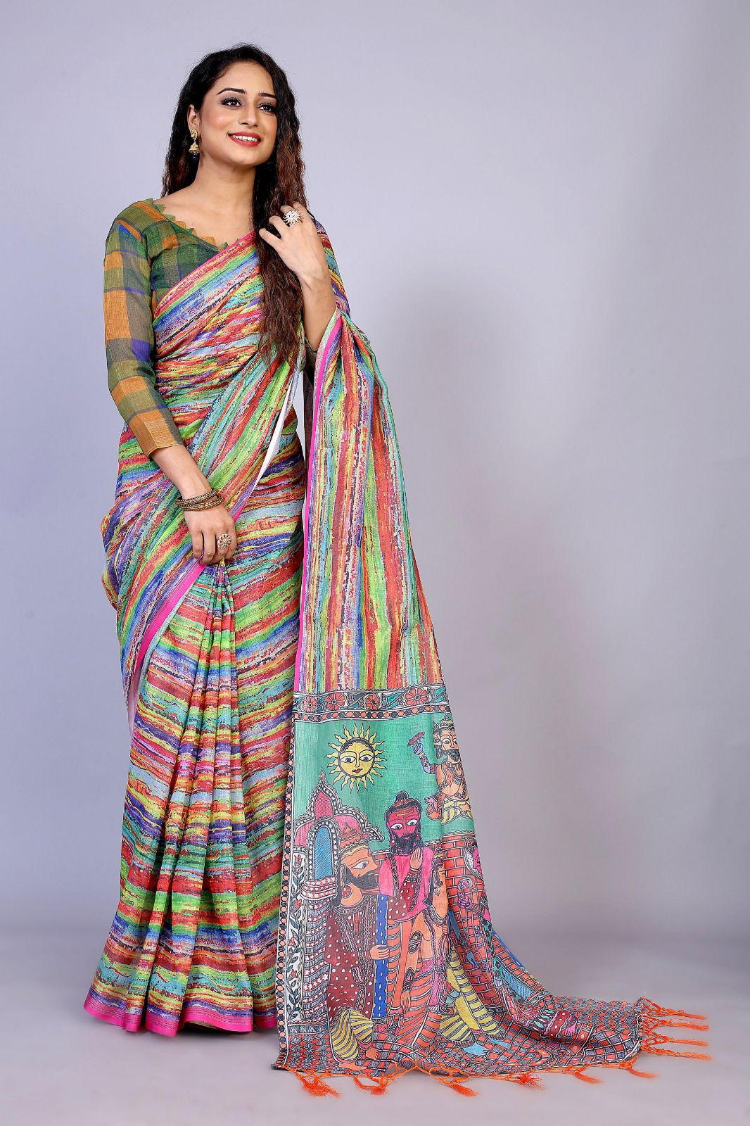 Bhargavi Tex Pure Linen Designer Digital Print Saree Catalog